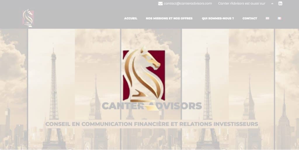 Site internet CANTER ADVISORS