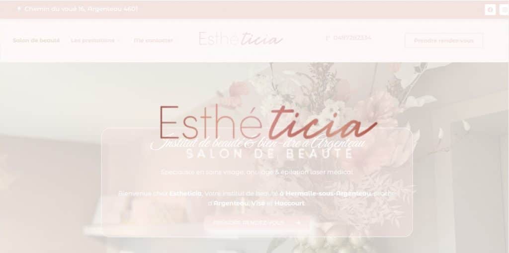 Site internet Esthéticia.be