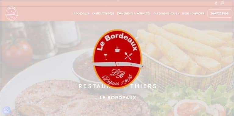Site internet Restaurant le bordeaux